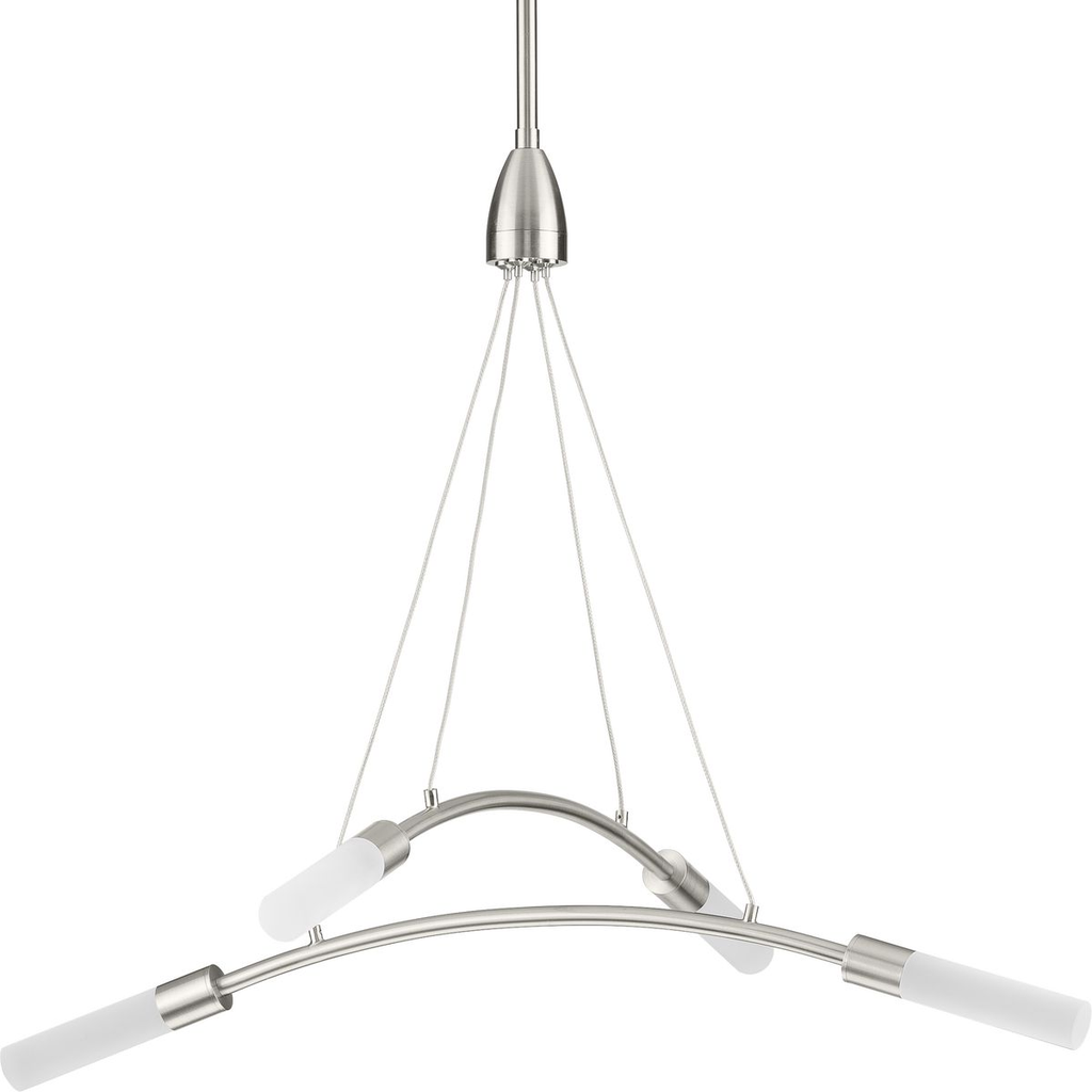 Product image for Progress P400262-009-30 Kylo LED Collection Four-Light Brushed Nickel and Frosted Acrylic Modern Style Chandelier Light