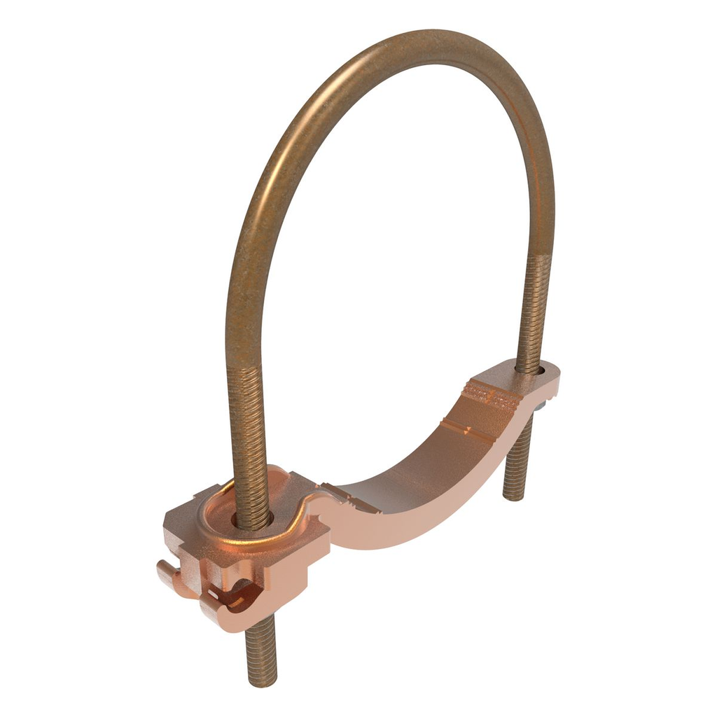 Product image for Burndy GAR3906BU Mechanical Grounding Connector, Conductor to Water Pipe, 4-4/0 AWG, 1/2"-1" Pipe, 3/8" Stud, 862" Width