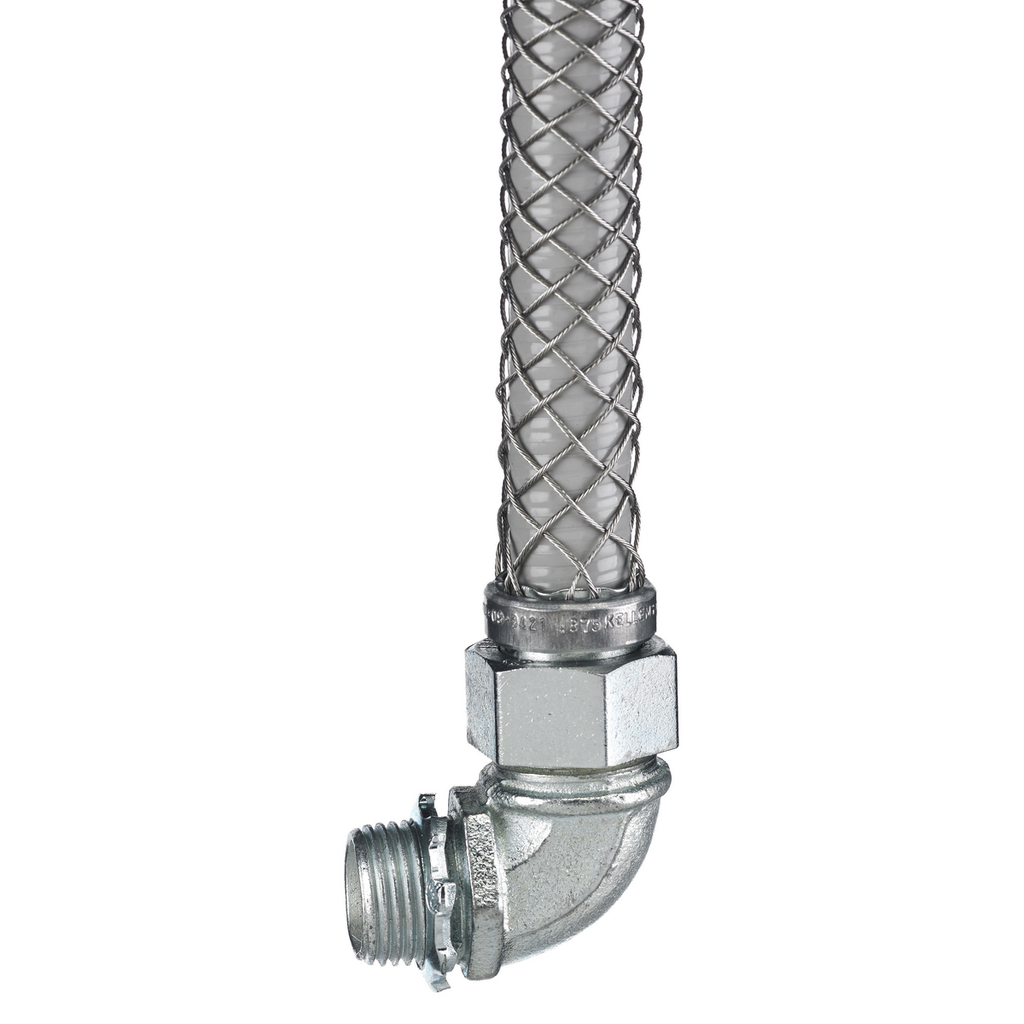 Product image for Hubbell / Kellems 074093426 Liquidtight System, 90 Degree, 1 1/2", Non-Insulated with Mesh