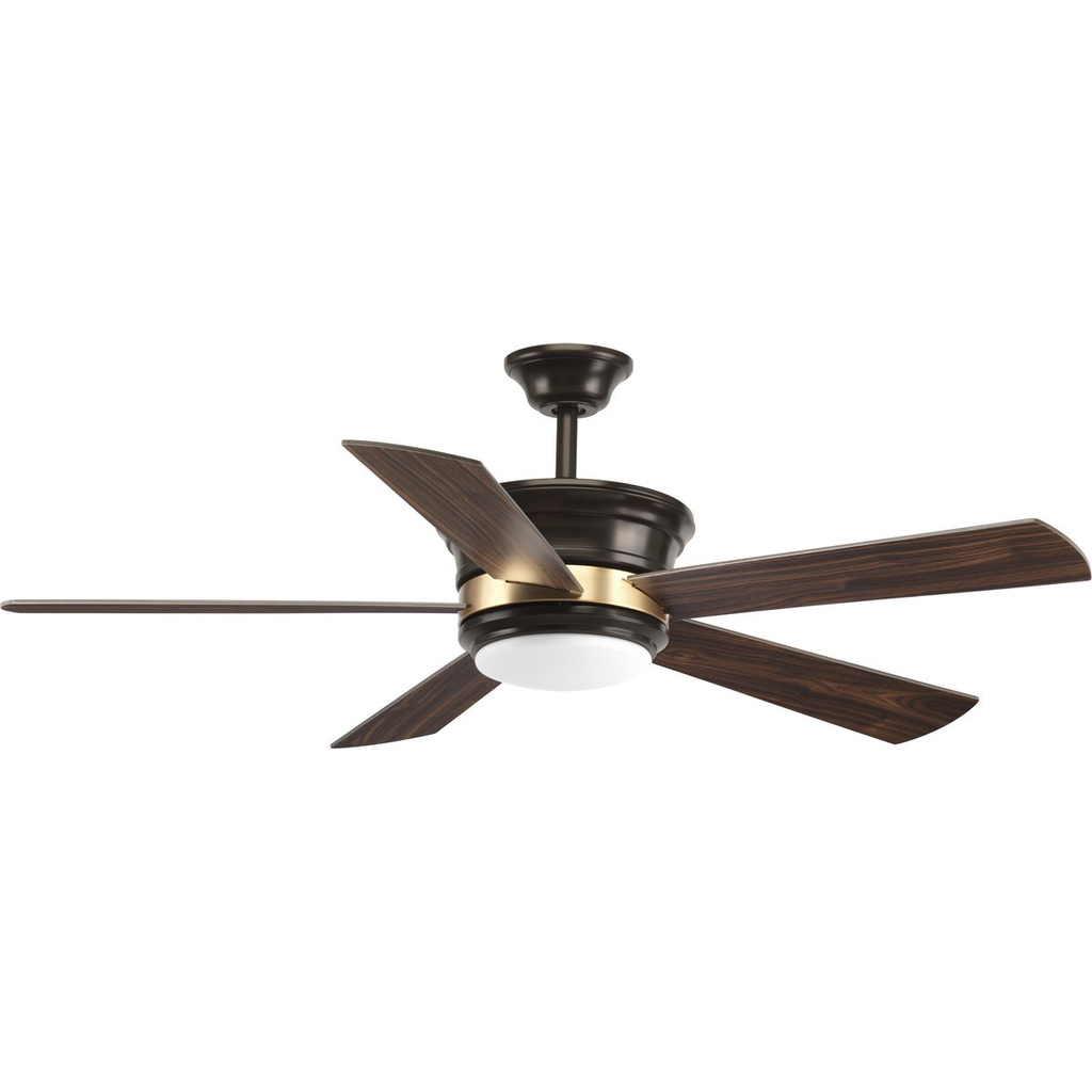 54" Antique Bronze 5 Blade Ceiling Fan w/ LED Light