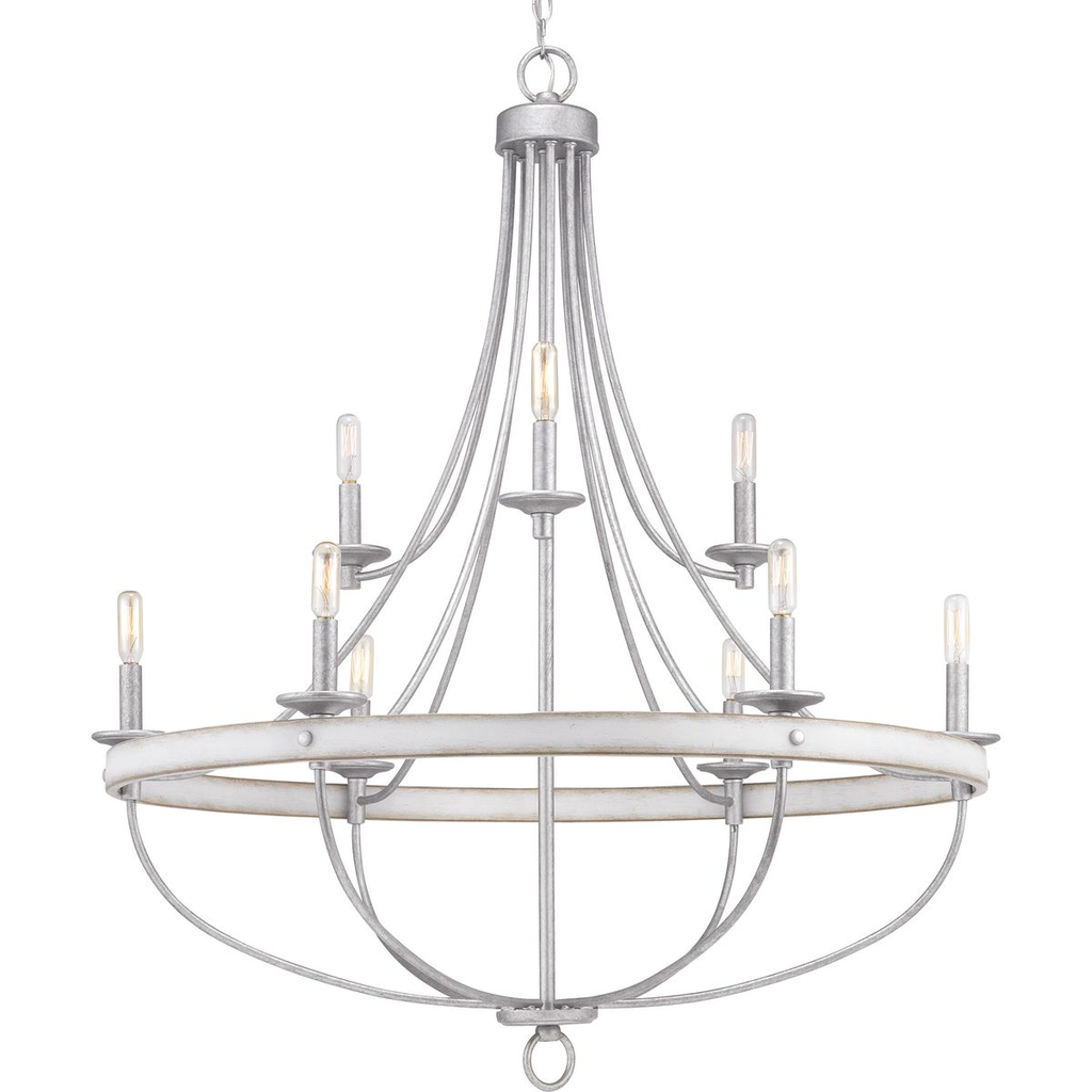 Product image for Progress P400159-141 Gulliver Collection Nine-Light Galvanized Finish Coastal Chandelier Light