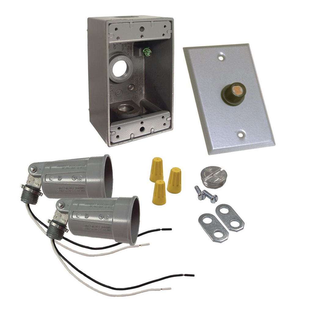 Product image for RACO 5883-5 1G WP BOX/CVR/(2) LMPHL