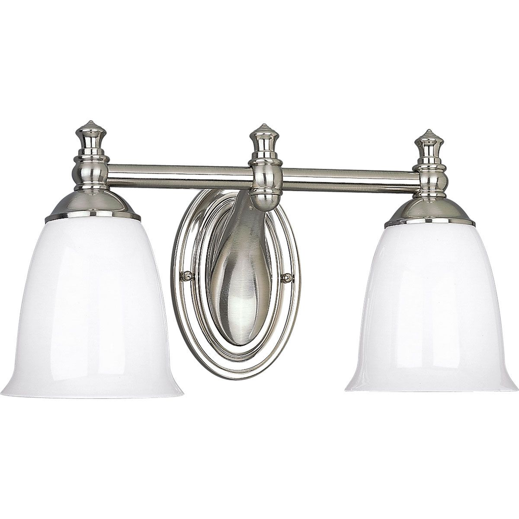Two-Light Brushed Nickel Bath Light