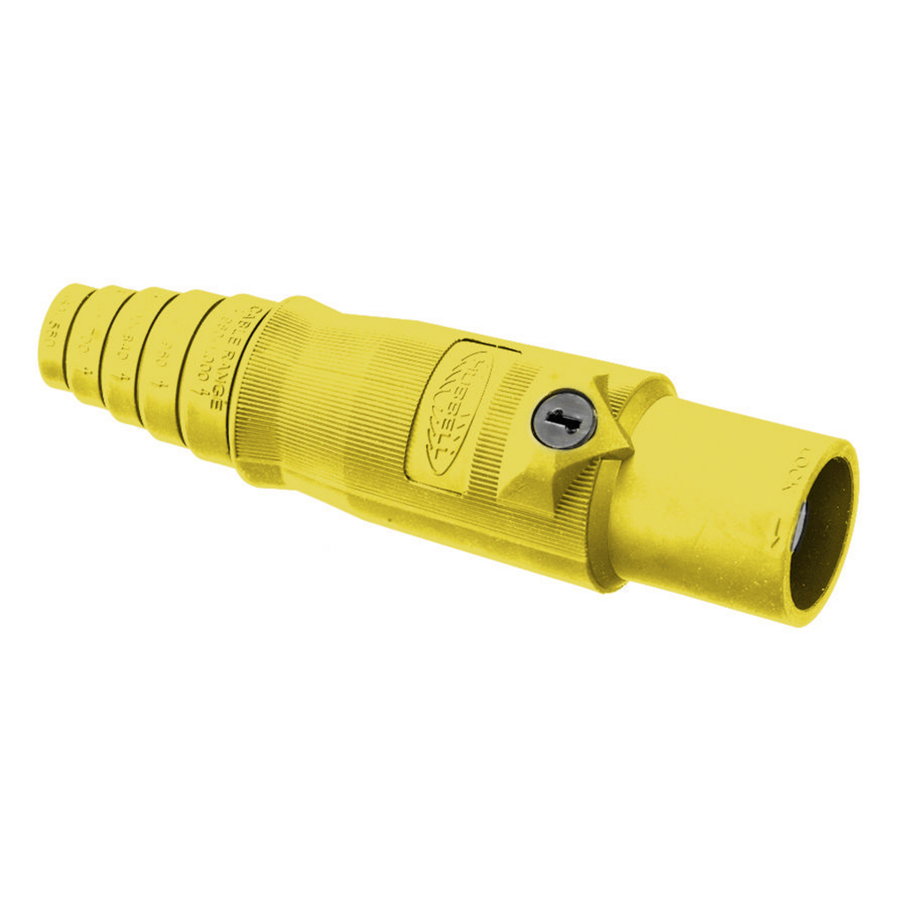 Product image for Hubbell HBL400MY Single Pole, 400A Male Plug, YELLOW