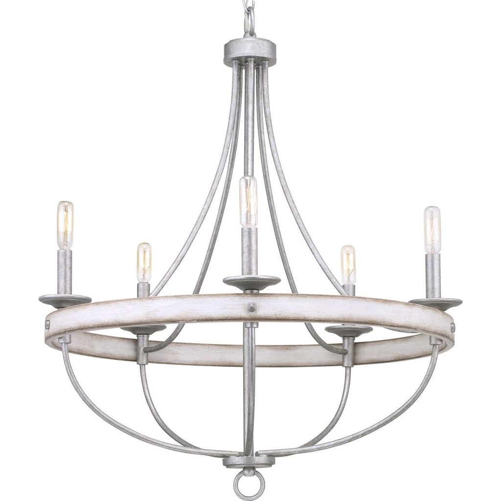 Product image for Progress P400158-141 Gulliver Collection Five-Light Galvanized Finish Coastal Chandelier Light