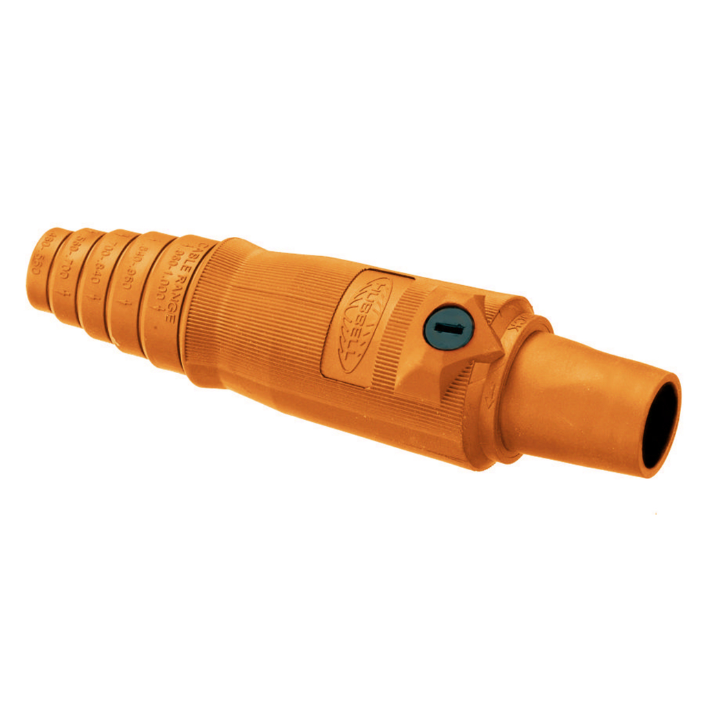 Product image for Hubbell HBL400FO 400 Amp 600 VAC 250 VDC 1-Pole Orange FeMale Plug