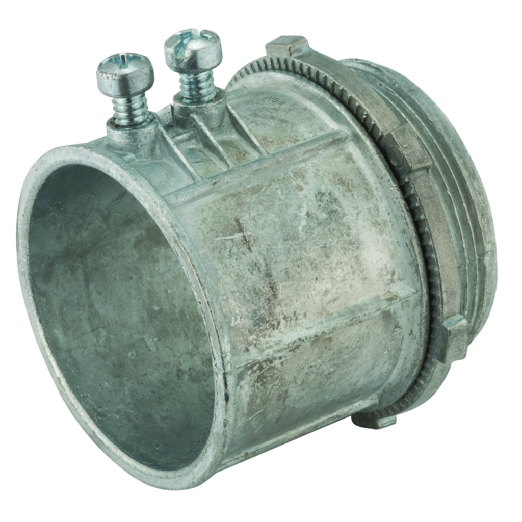 Product image for Raco 2608 2" EMT Set-Screw Connector, Uninsulated, Die Cast