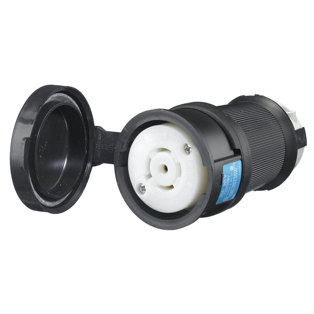 Product image for Hubbell HBL2513SW Locking WT S/SHRD CONN, 20A 120/208V, L21-20R