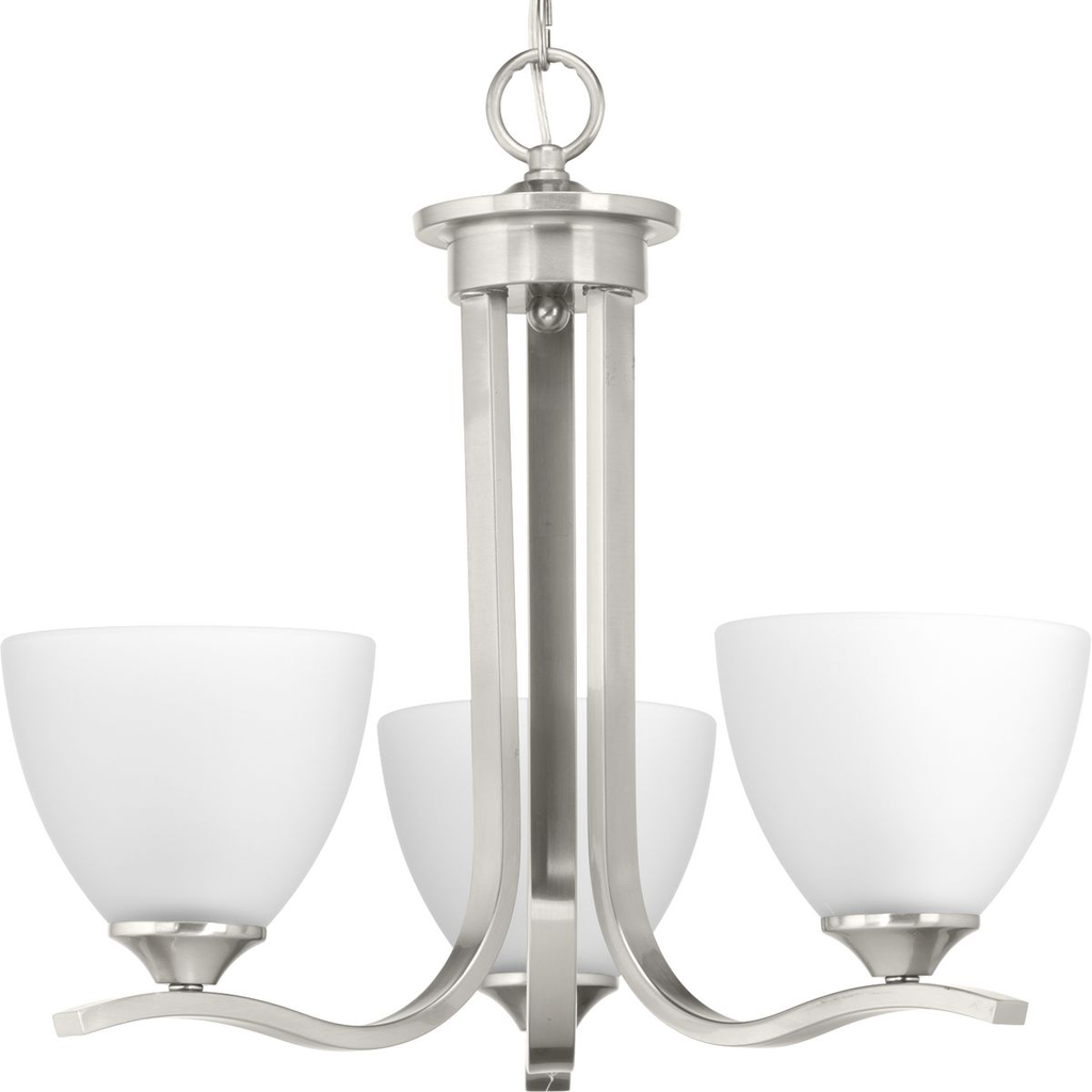 Product image for Progress P400062-009 Laird Collection Three-Light Brushed Nickel Etched Glass Traditional Chandelier Light