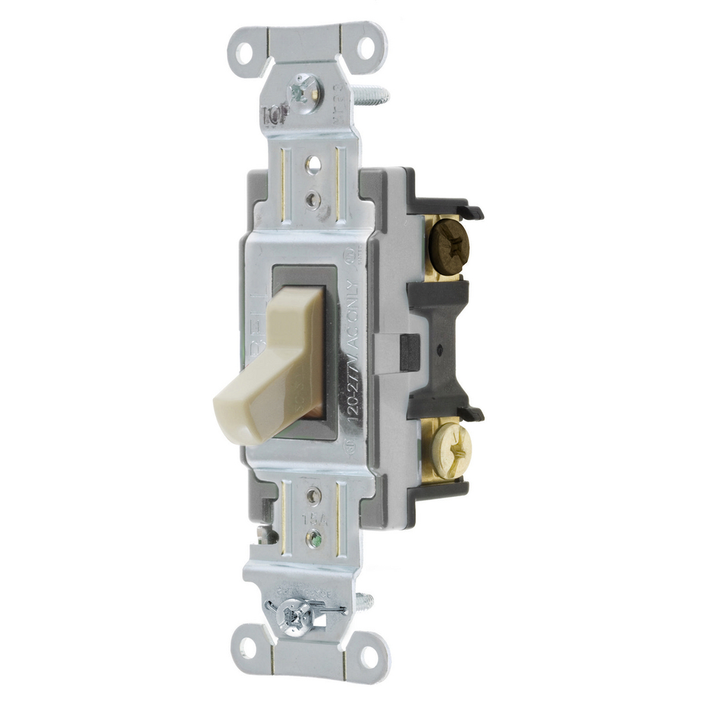 Product image for Hubbell CSB415I 15 Amp 120/277 VAC 4-Way Ivory Toggle Switch