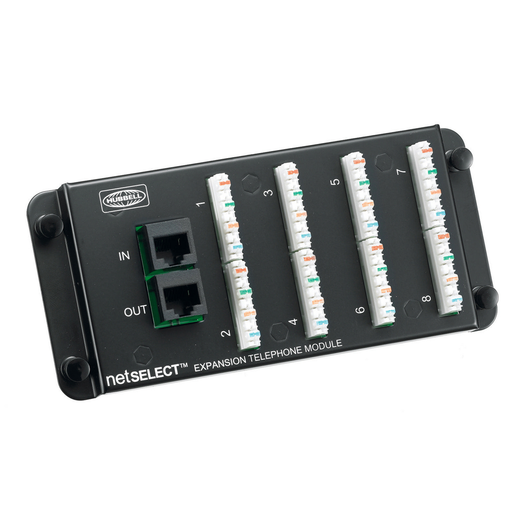 Product image for Hubbell NSOETM8 MODULE, NETSELECT, 8P, EXPANSION TELE