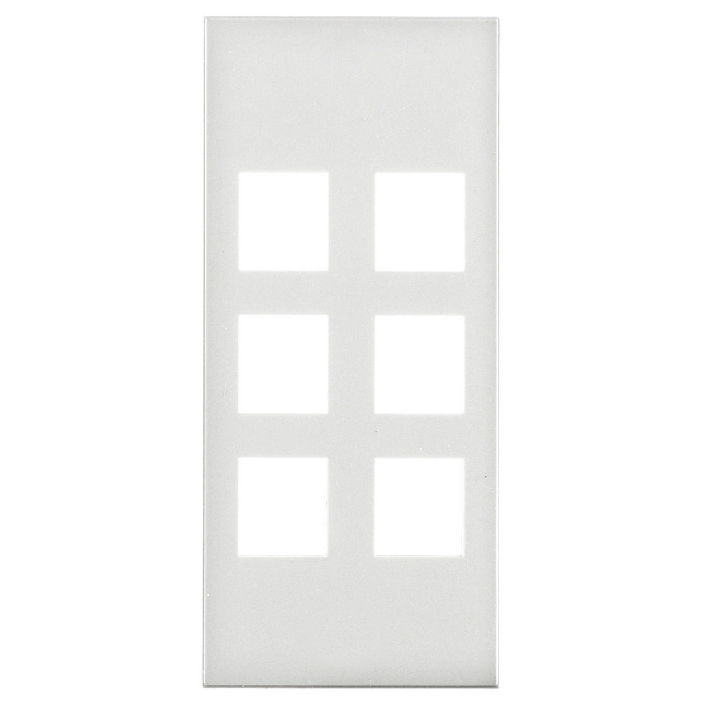 Product image for Hubbell HBL317WA MOD FACE PLATE, 6-PORT, WH, SNAP