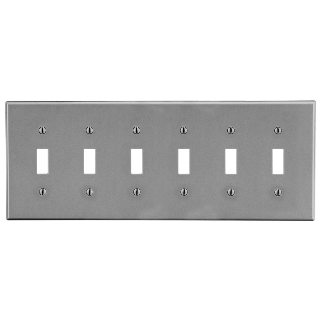 Product image for HWDK P6GY WALLPLATE, 6-G, 6) TOG, G