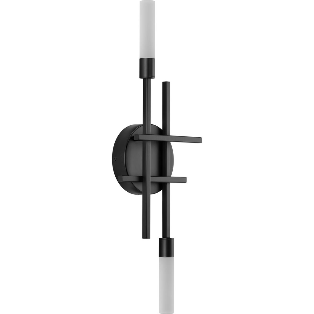 Product image for Progress P710103-031-30 Quadrant LED Collection Two-Light Matte Black Modern Style Wall Light