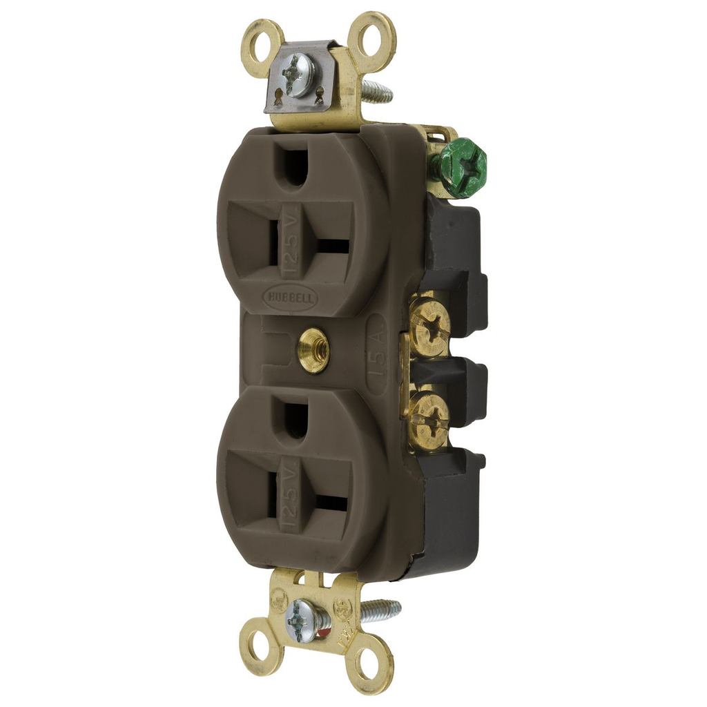 Product image for Hubbell HBL5392DUP Receptacle, 20A 125V, 5-20R(CAN), BR