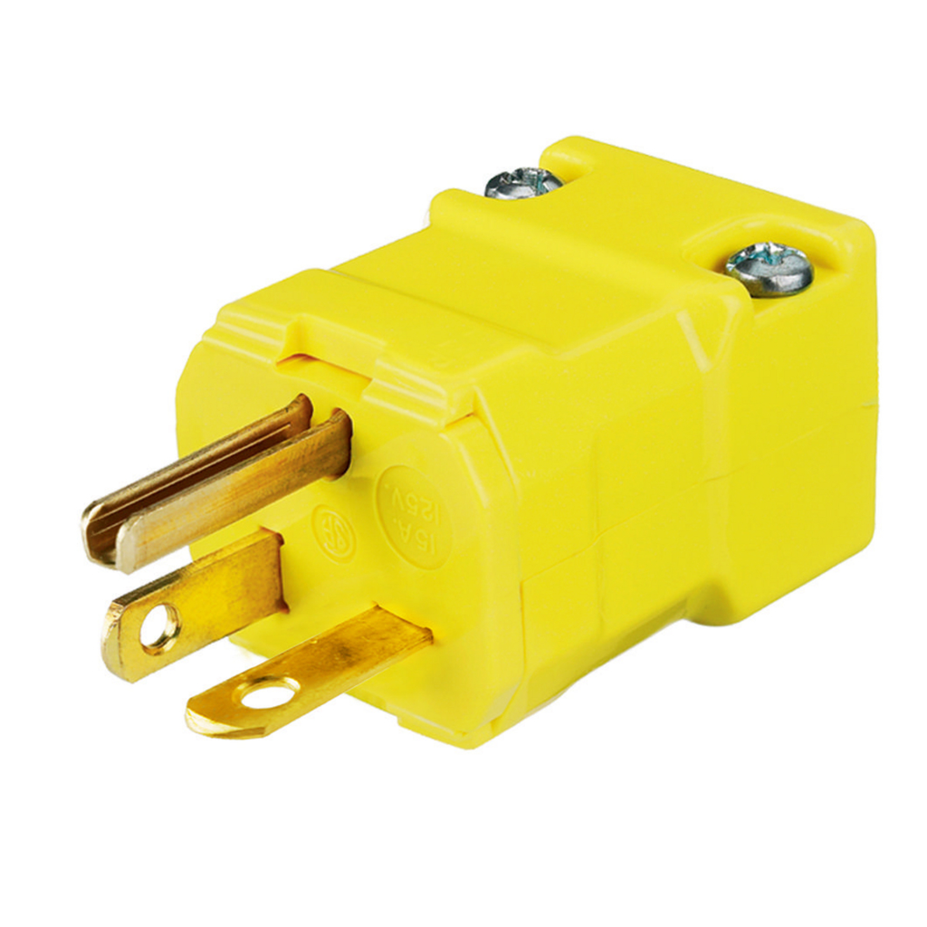 Product image for Hubbell HBL5464VY 20 Amp 250 Volt 2-Pole 3-Wire NEMA 6-20P Yellow Nylon Straight Blade Plug