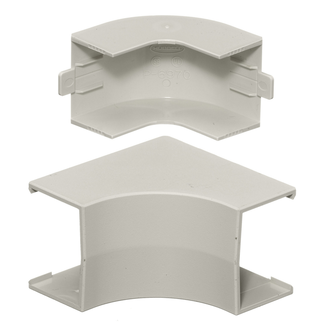 Product image for Hubbell PL1IEBC Office White Non-Metallic Raceway Internal Elbow