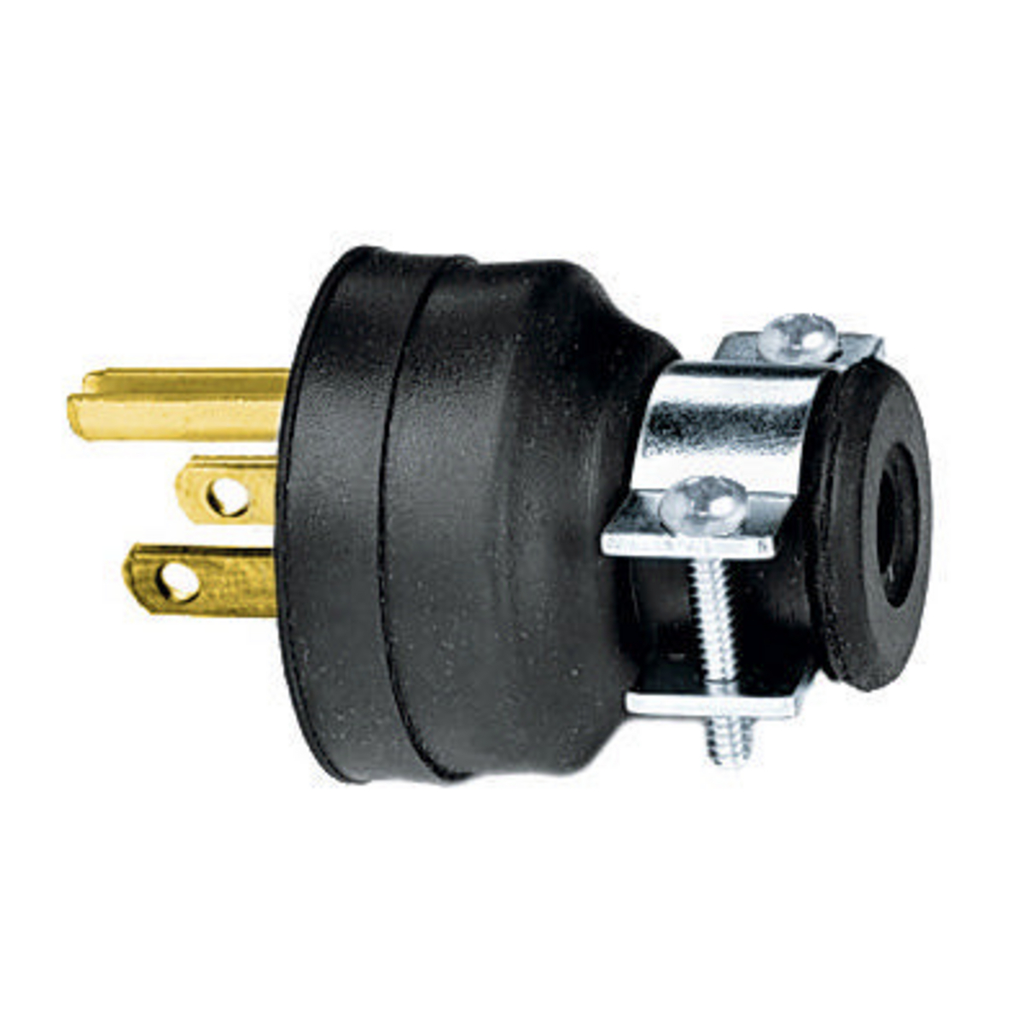 Product image for Hubbell HBL5921 Plug, FINGER GRIP, 15A 125V, 5-15P, BK