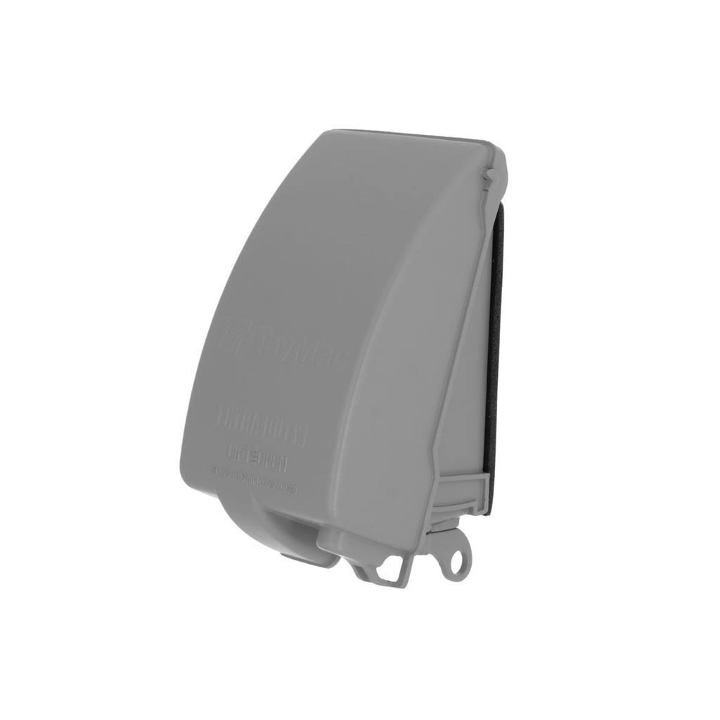 Product image for Taymac MX4280S 1-Gang Weatherproof In-Use Cover, EXTRA DUTY, Expandable, Vertical, 8-in-1, 3-1/2 in. Deep, Gray