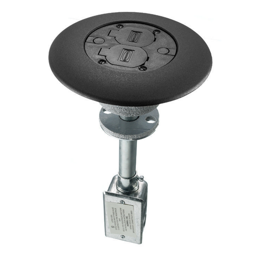 Product image for Hubbell PT7FSDBLA 20 Amp Duplex Receptacle Black Flush Fire Rated Poke-Through Device