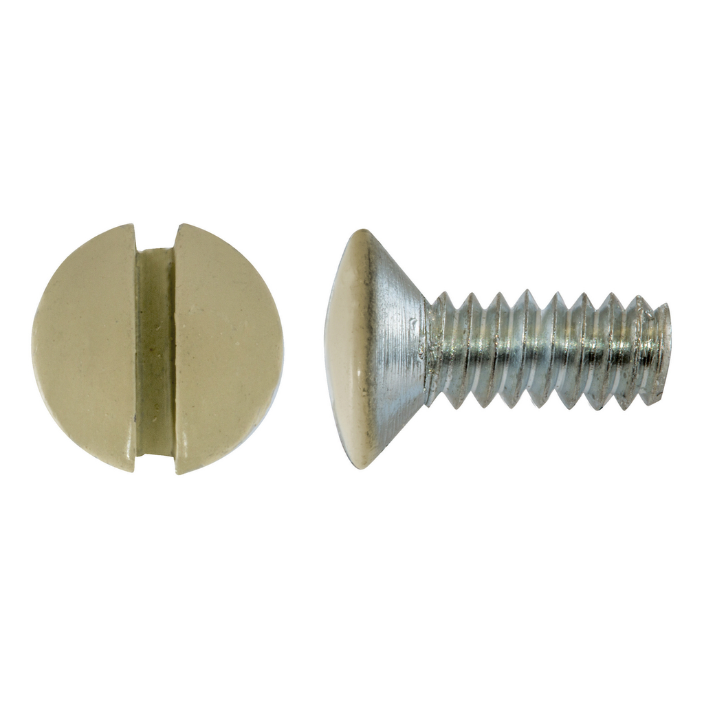 Product image for Hubbell RA38IPK100 W-PLATE SCREW, 3/8", IVORY, 100 PACK