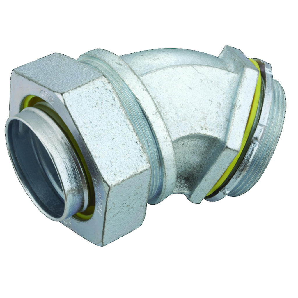 Product image for Raco 3448 2" 45deg Liquidtight Connector, Uninsulated, Malleable Iron