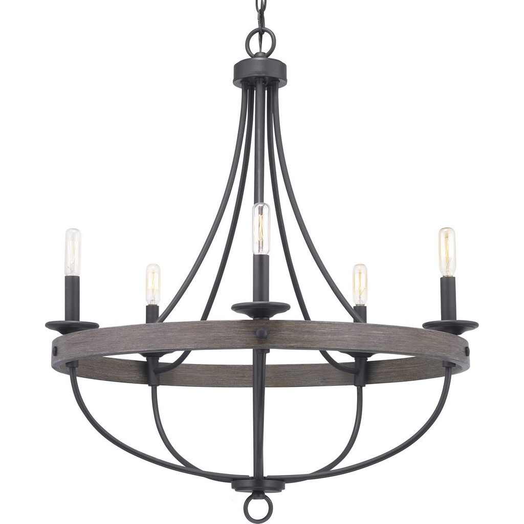 Product image for Progress P400158-143 Gulliver Collection Five-Light Graphite Coastal Chandelier Light