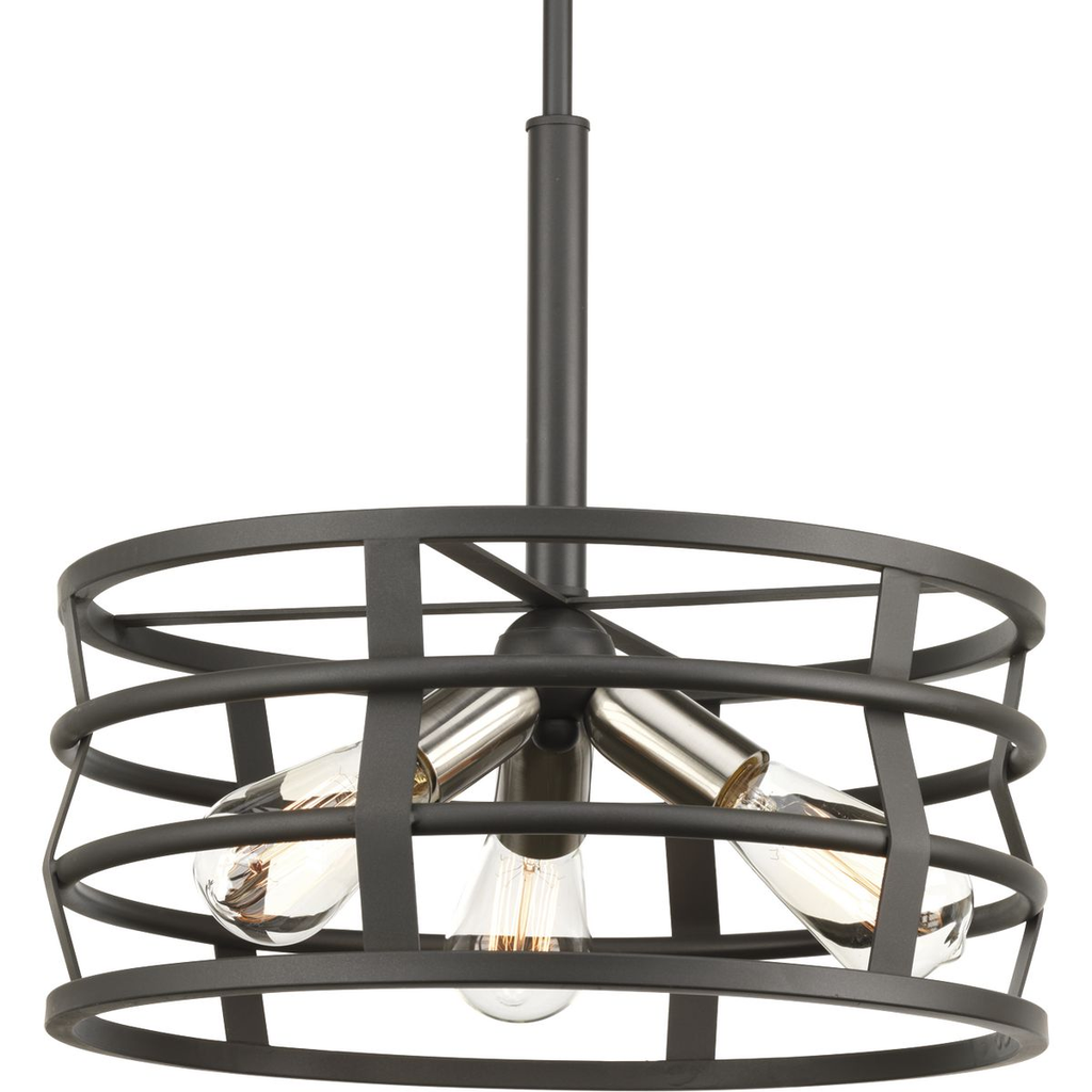 Product image for Progress P500011-143 Remix Collection Three-Light Graphite Global Pendant Light
