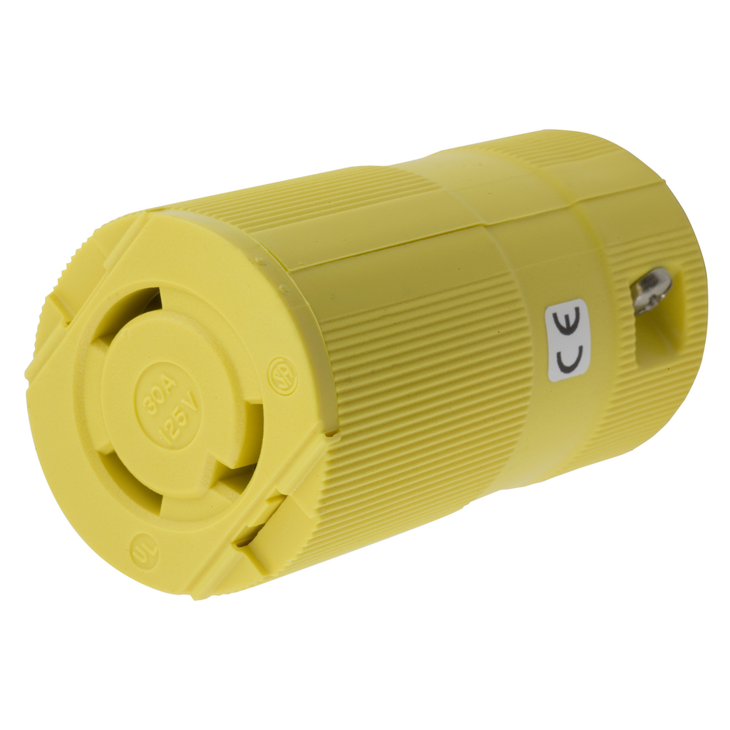 Product image for Hubbell HBL26CM13V Locking VAL CONN, CM, 30A 125V, L5-30R, YL