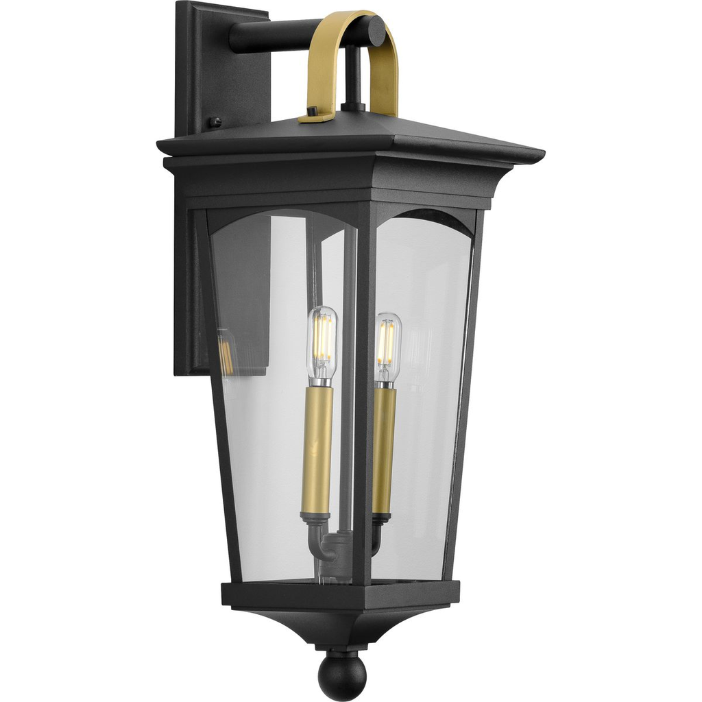 Product image for Progress P560183-031 Chatsworth Collection Black Two-Light Medium Wall Lantern