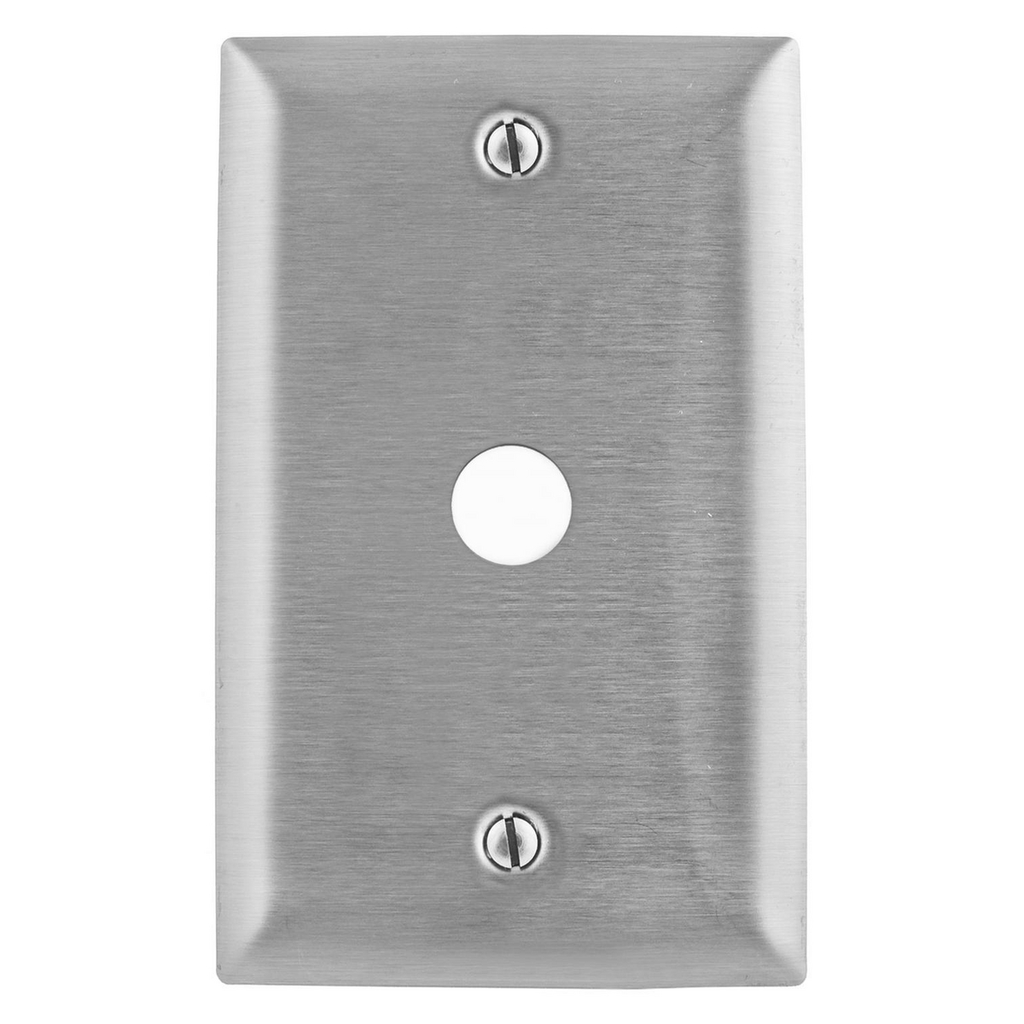 Mayer-DDS-Wallplates and Boxes, Metallic Plates, 1- Gang, 1) .64" Opening, Standard Size, Stainless Steel-1