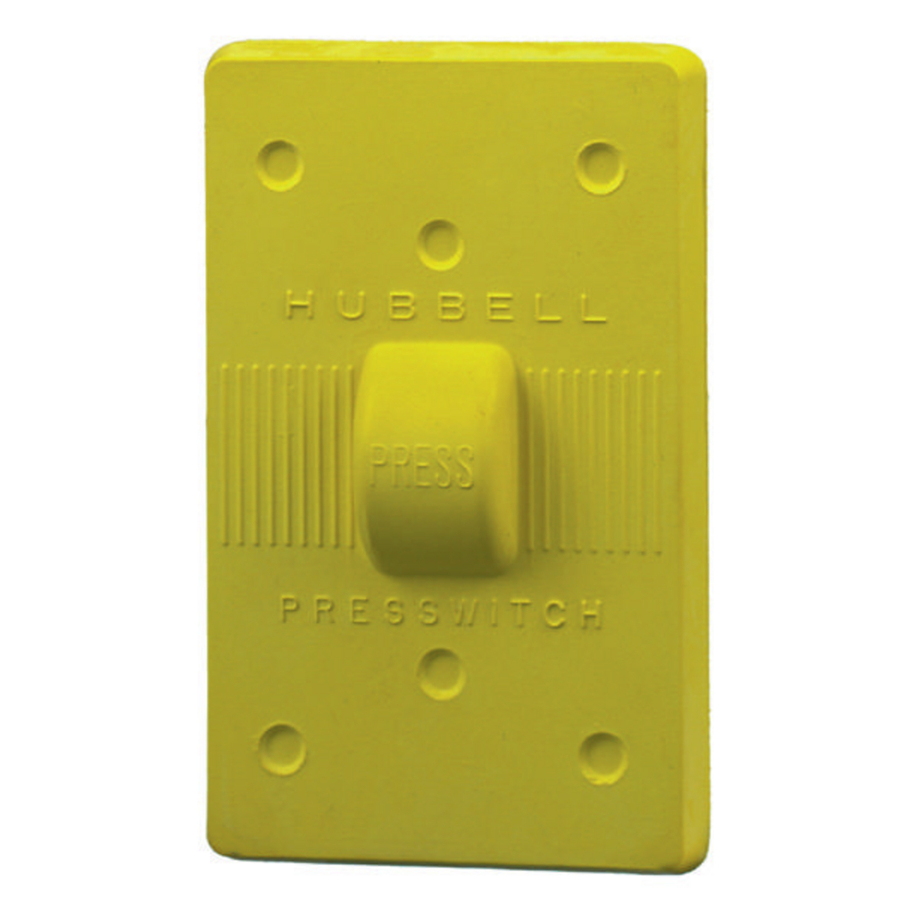Product image for Hubbell HBL17CM50 Yellow Neoprene Weatherproof Plate