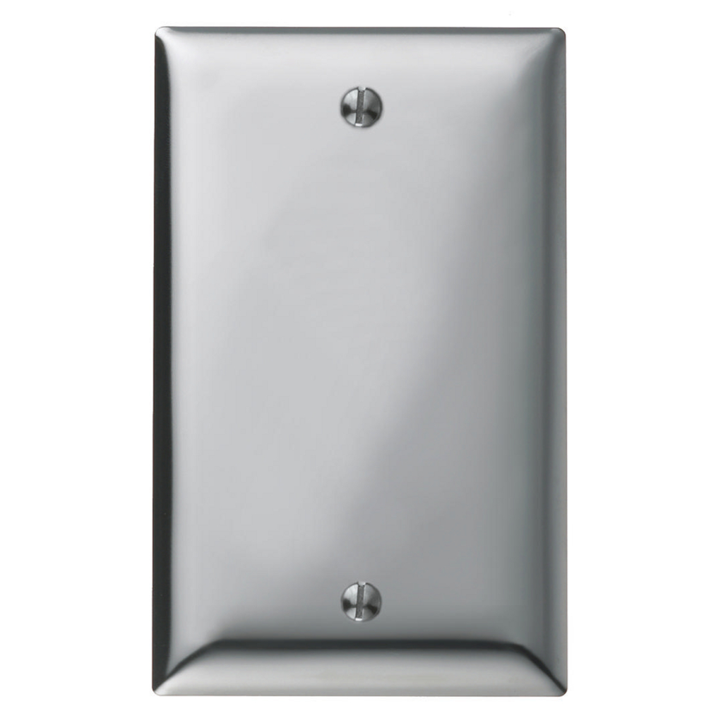Product image for Hubbell SCH13 WALLPLATE, 1-G, BLANK, CHR PLT