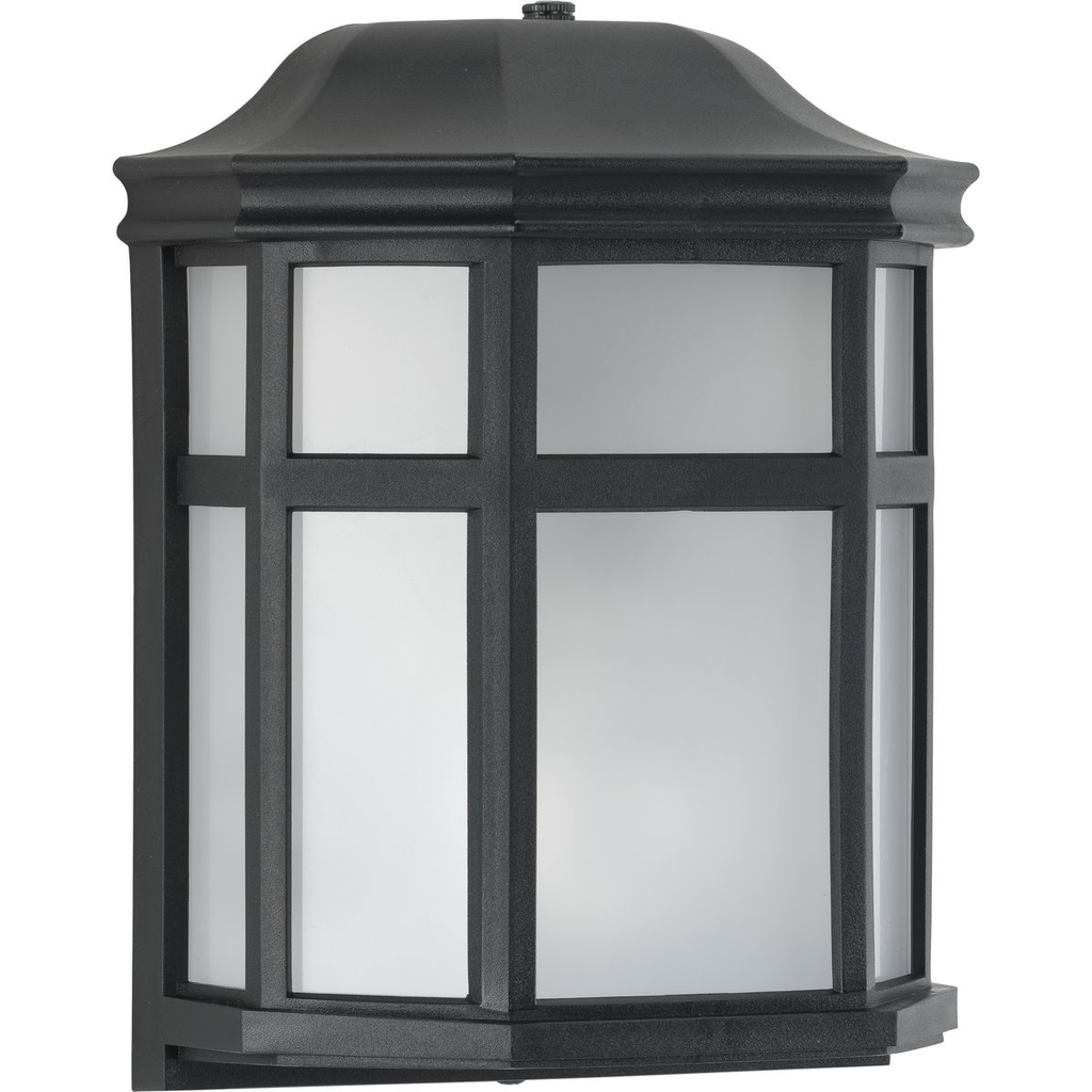Product image for Progress P560283-031-PC Milford Non-Metallic Lantern Collection One-Light Textured Black Frosted Shade Traditional Outdoor Wall Lantern Light