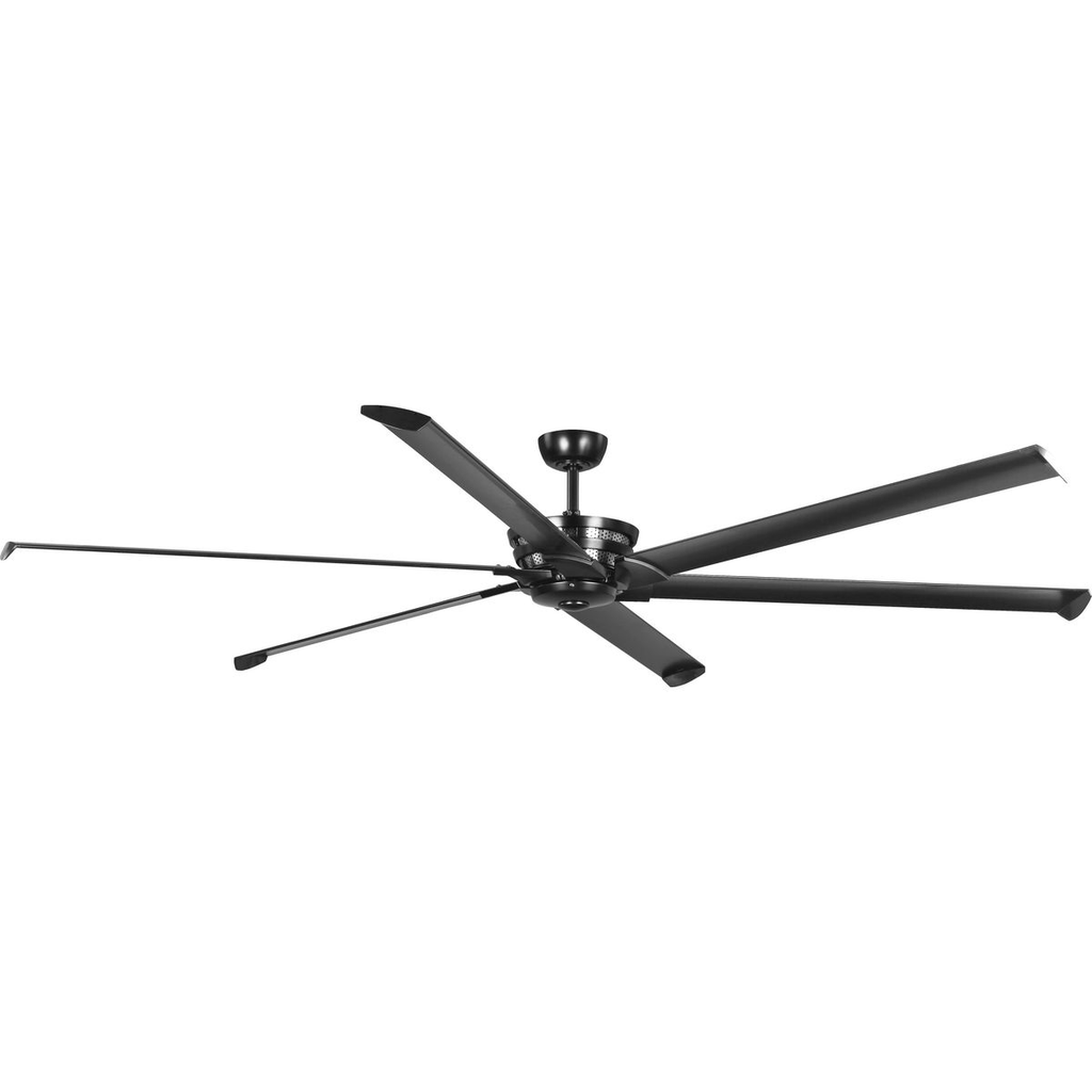 Product image for Progress P250030-031 Huff Collection Indoor/Outdoor 96" Six-Blade Black Ceiling Fan