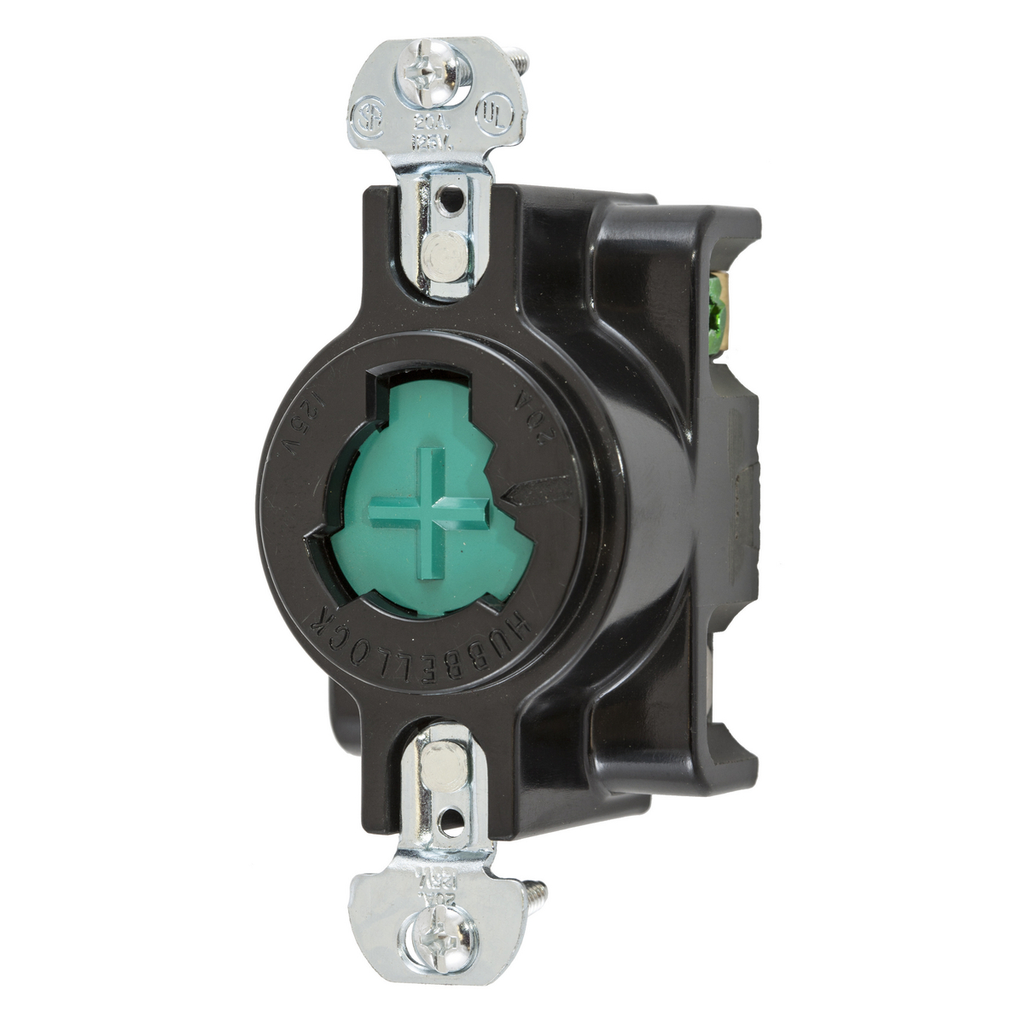 Product image for Hubbell HBL23030H/LOCK Receptacle, 2P3W, 20A 125V