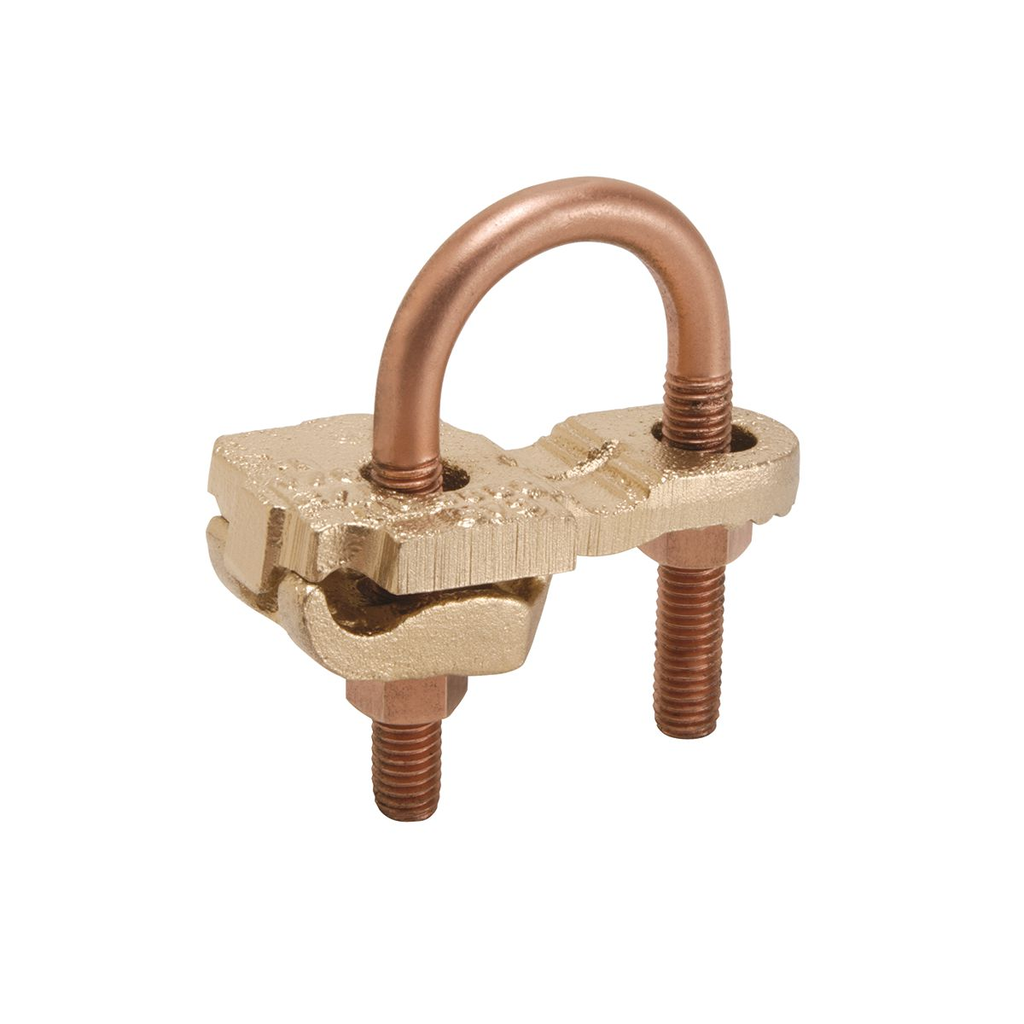 Product image for Burndy GAR3902BU Mechanical Grounding Connector, Conductor to Water Pipe, 4-4/0 AWG, 1/2"-1" Pipe, 3/8" Stud, 325" Width