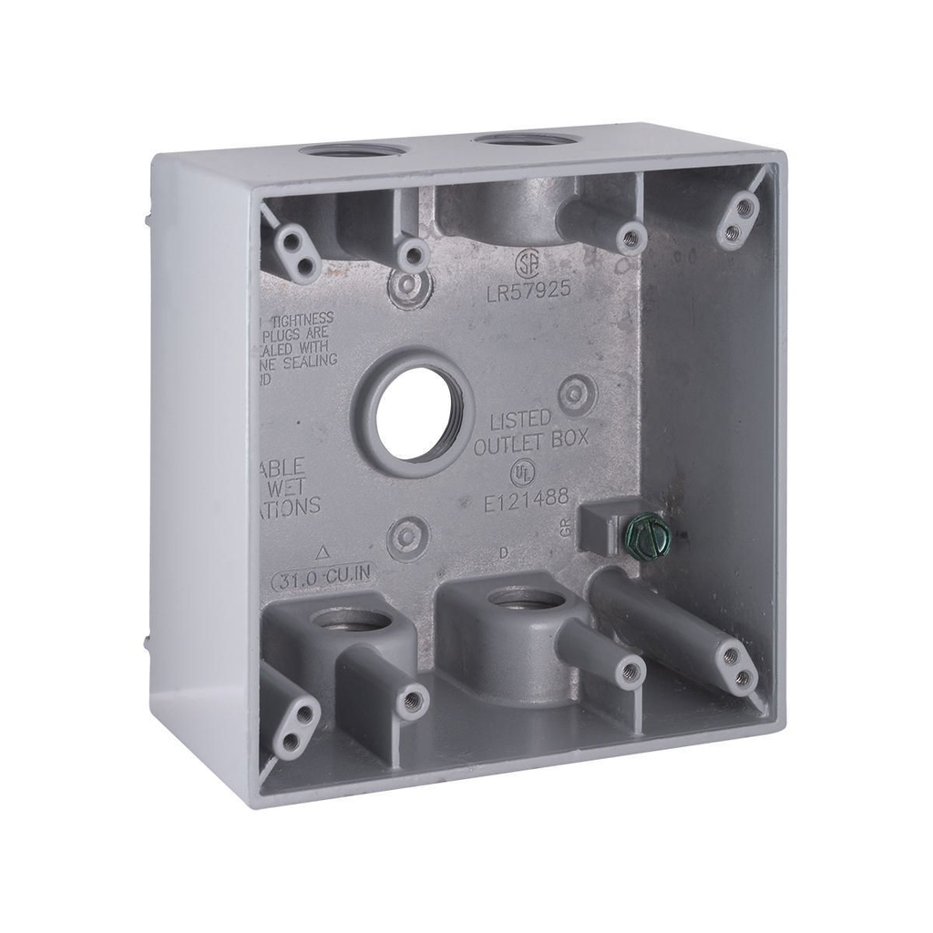Product image for RACO 5337-5 2G WP BOX (5) 1/2 IN. O