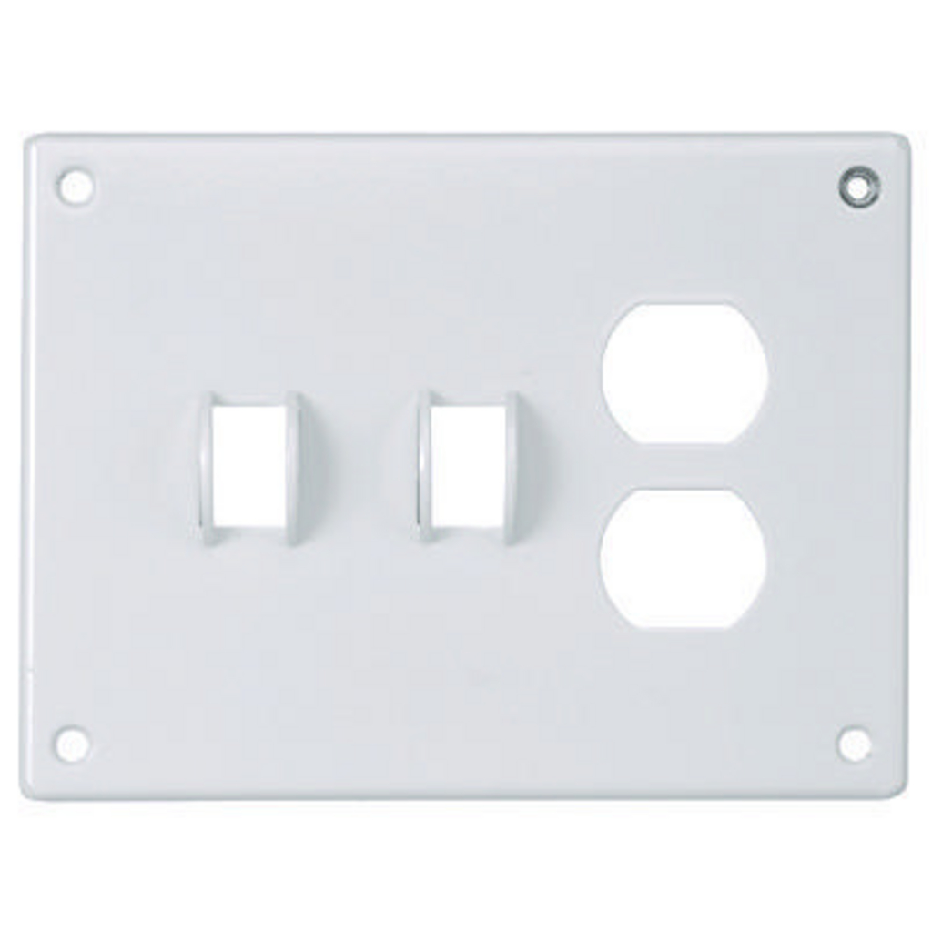 Product image for Hubbell SWP28 SEC WALLPLATE, 3-G, Sw/Sw/DUP, WH