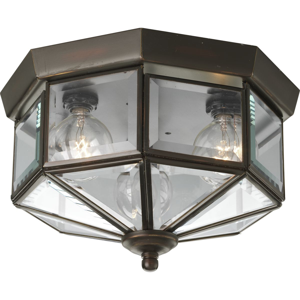 Product image for Progress P5788-20 Three-Light Beveled Glass 9-3/4" Close-to-Ceiling