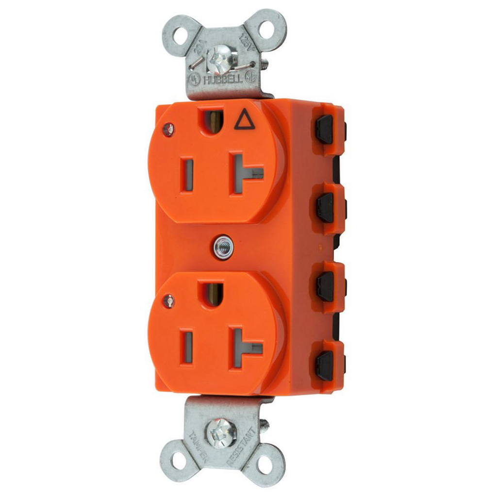 Product image for Hubbell SNAP5362IGLTRA S-CONNECT DUP 20A/125V IG LED TR OR, ST2