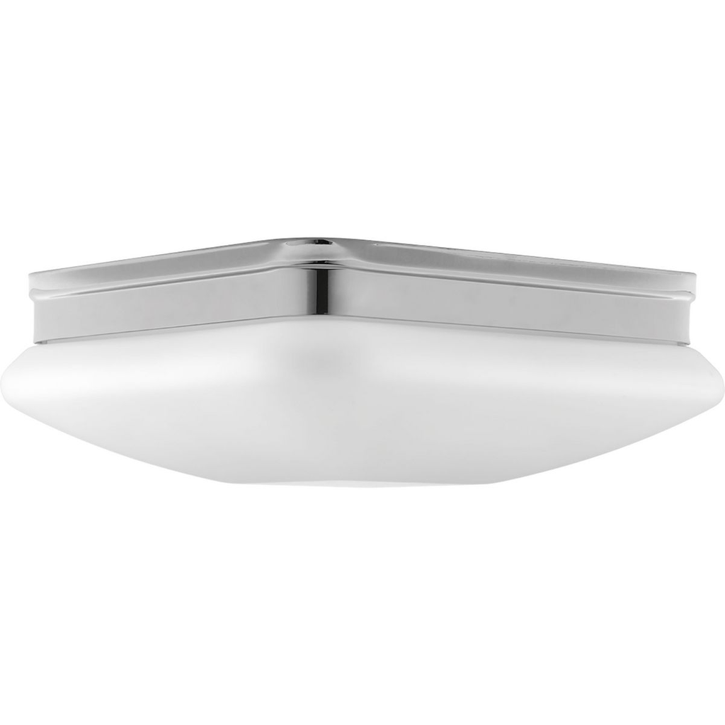 11" Two-Light flush mount finished in polished chrome.