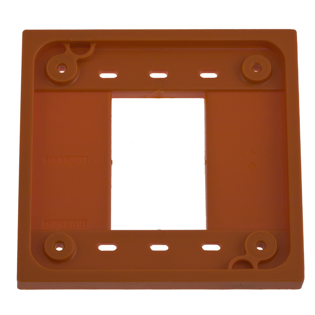 Product image for Hubbell HBL4APO Orange Straight Blade Device 4-Plex Adapter Plate