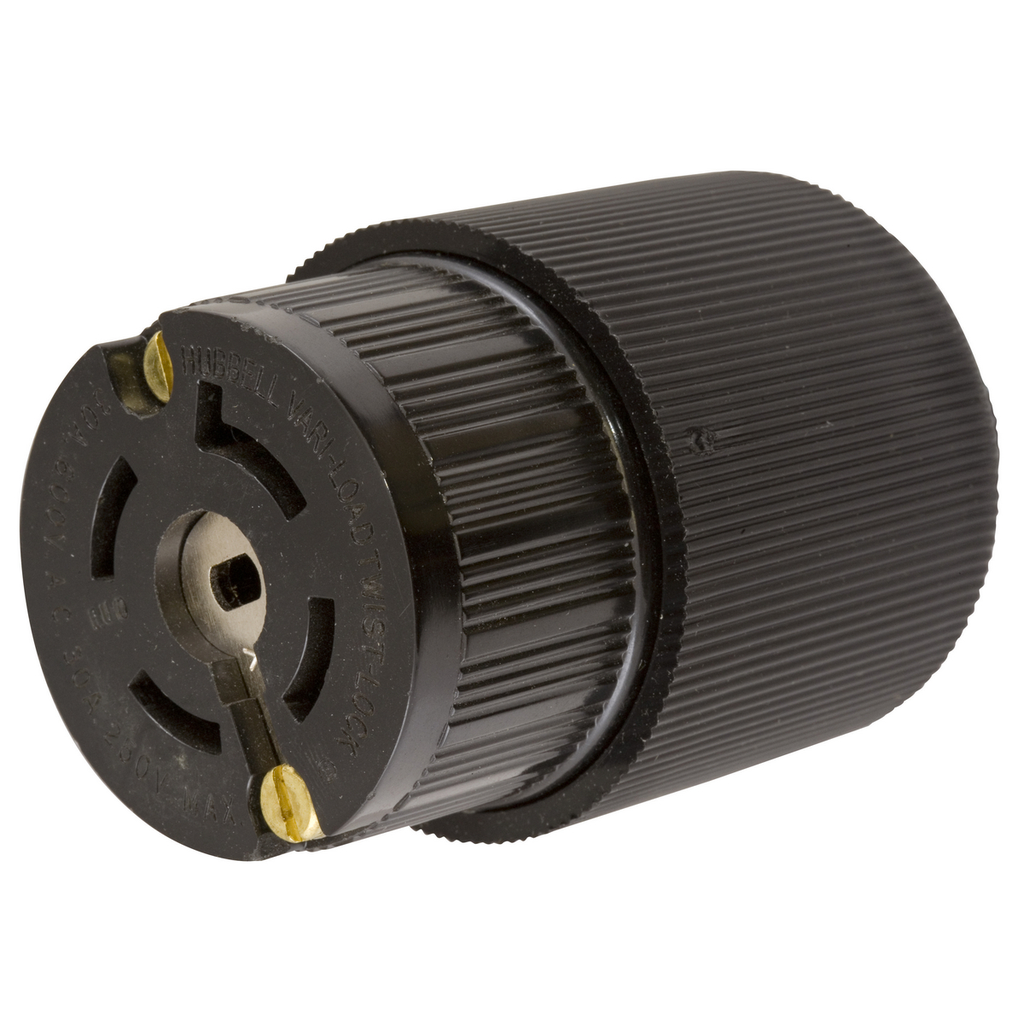 Product image for Hubbell HBL45135 Locking Connector, VARILOAD, 4P5W, 30A 600V, A-PIN