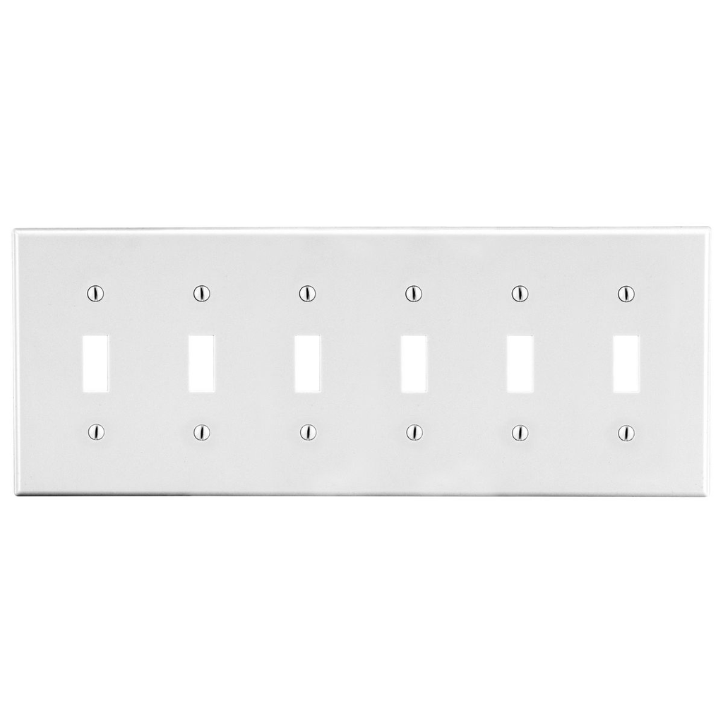 Product image for HWDK P6W WALLPLATE, 6-G, 6) TOG, WH
