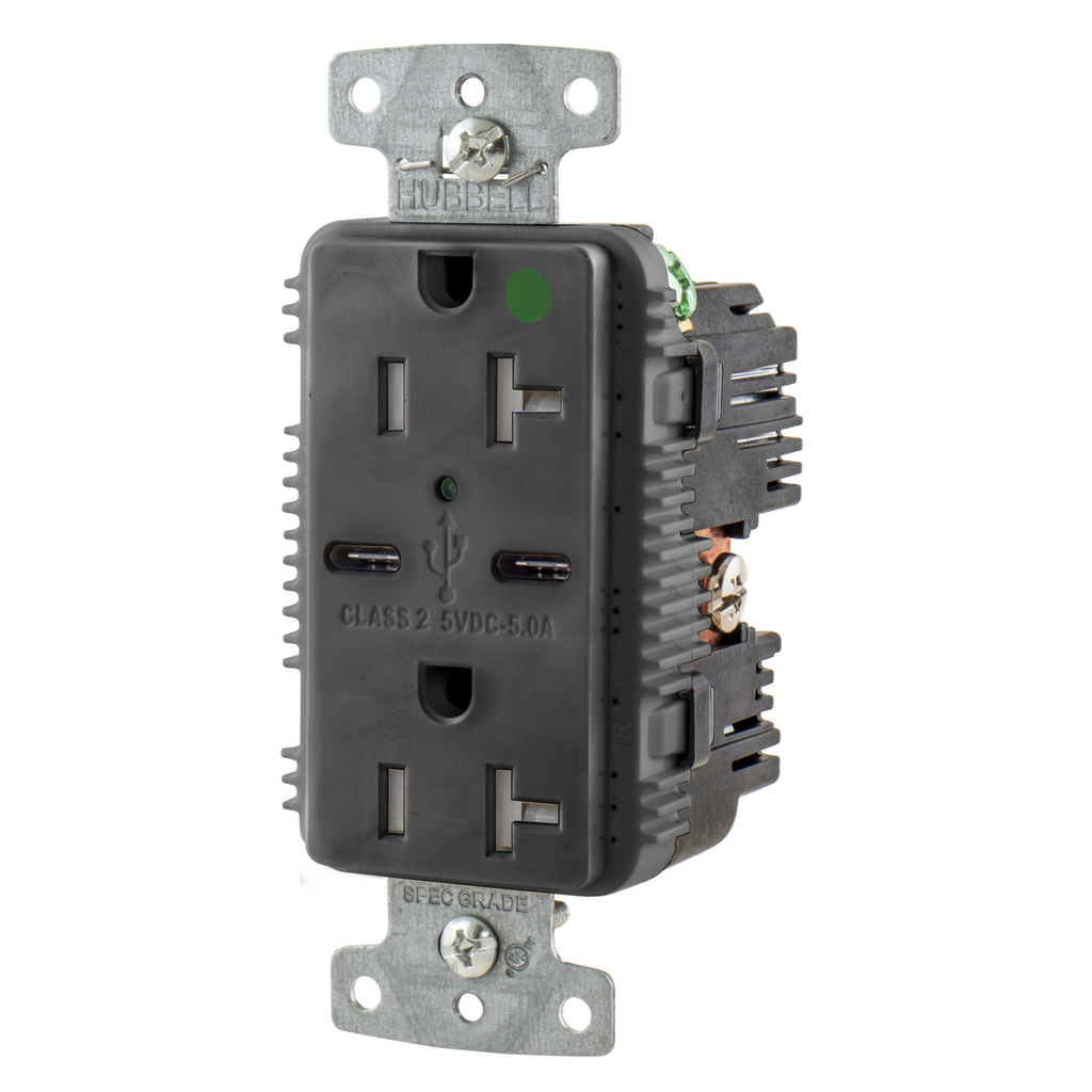 Product image for HWDK USB8300C5BK RCPT HG DUP 20A 12