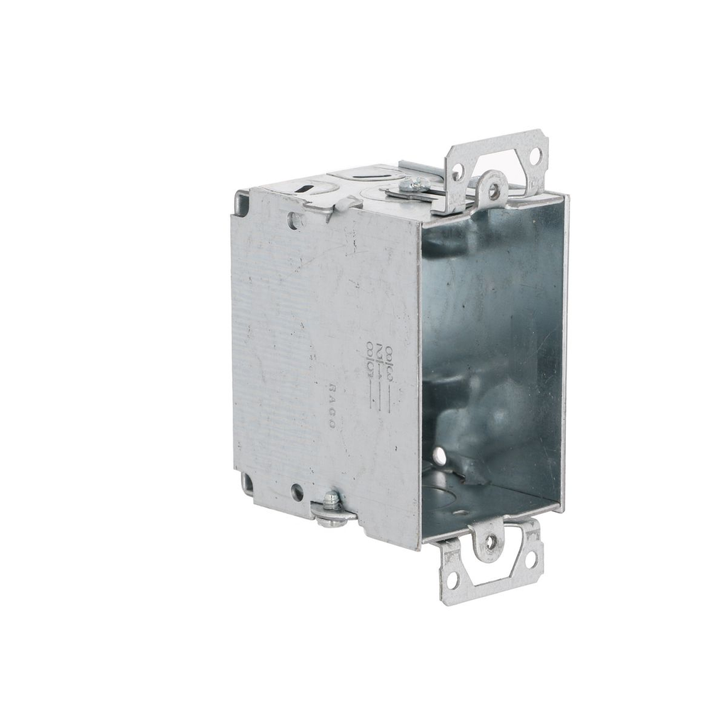 Product image for Raco 518 3" x 2" Switch Box, Gangable, 2-1/2" Deep One 1/2" KO & AC/MC/Flex Clamps, Plaster Ears