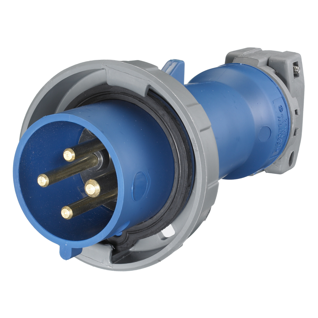 Hubbell HBL430P9W Pin & Sleeve Male Mating Plug, 30A 3P4W, 3Ø 240V