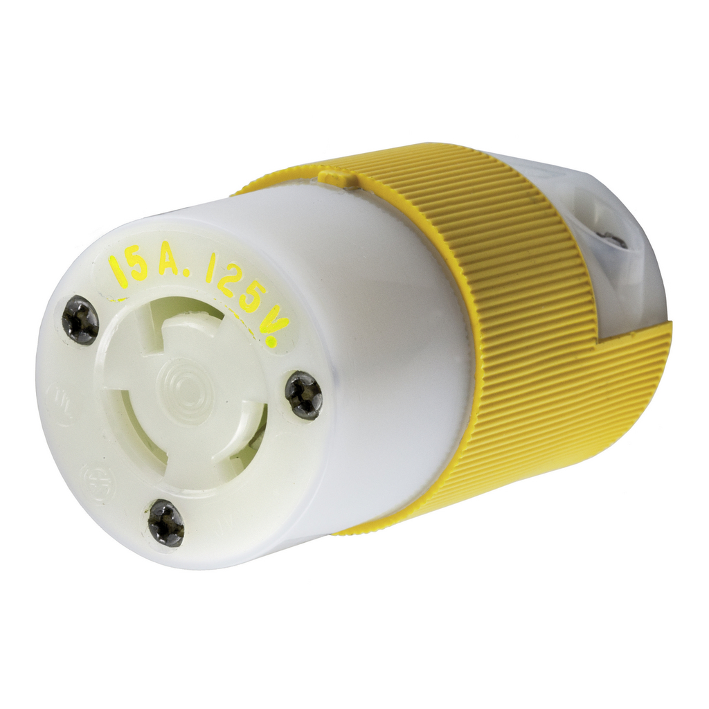 Product image for Hubbell HBL47CM29C Locking Connector, CM, 15A 125V L5-15R