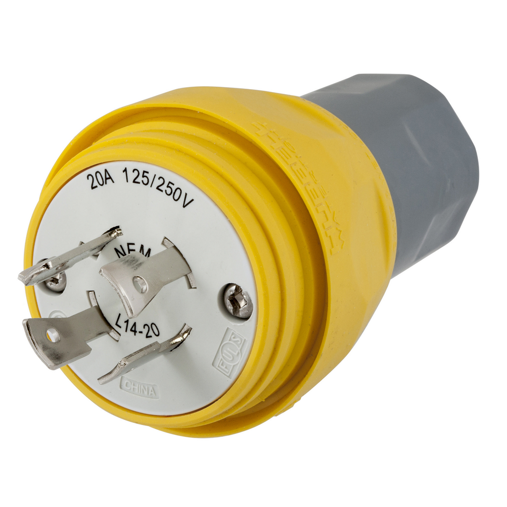 Product image for Hubbell HBL26W74 20 Amp 125/250 Volt 3-Pole 4-Wire NEMA L16-20P Locking Plug